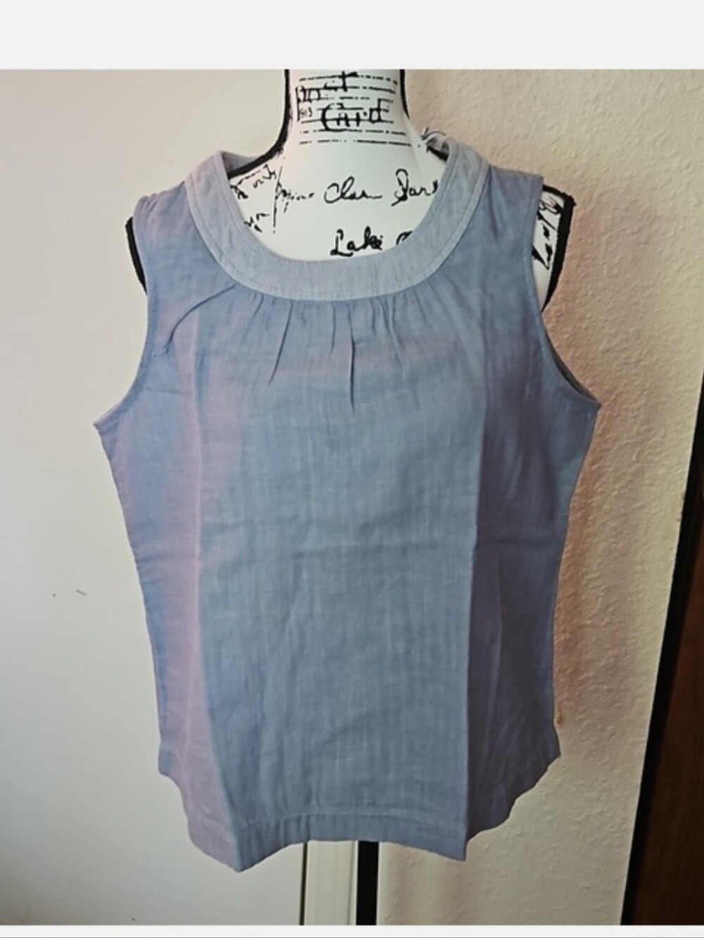 Southern Tide Light Blue Sleeveless Linen-Blend Camisole